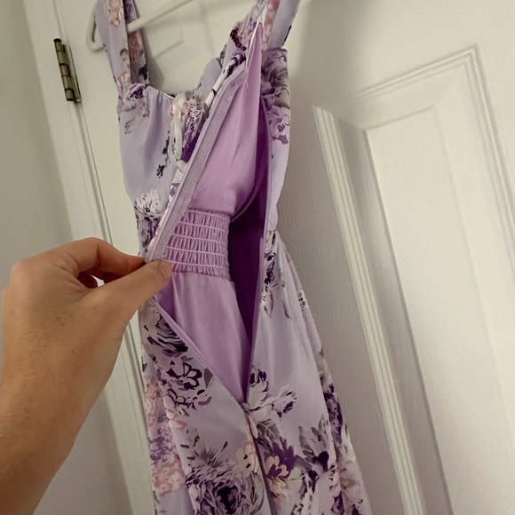 Grace Karin Floral Lavender A Line Maxi Dress Off or On the shoulder - Picture 8 of 13